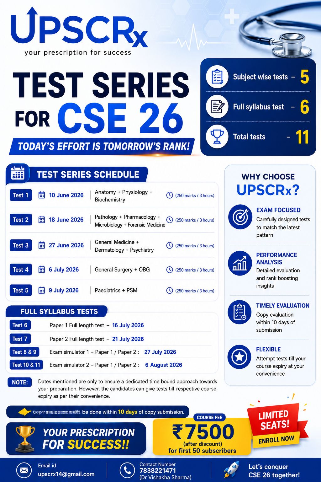 Test Series with Mentorship Program for CSE 26 Mains